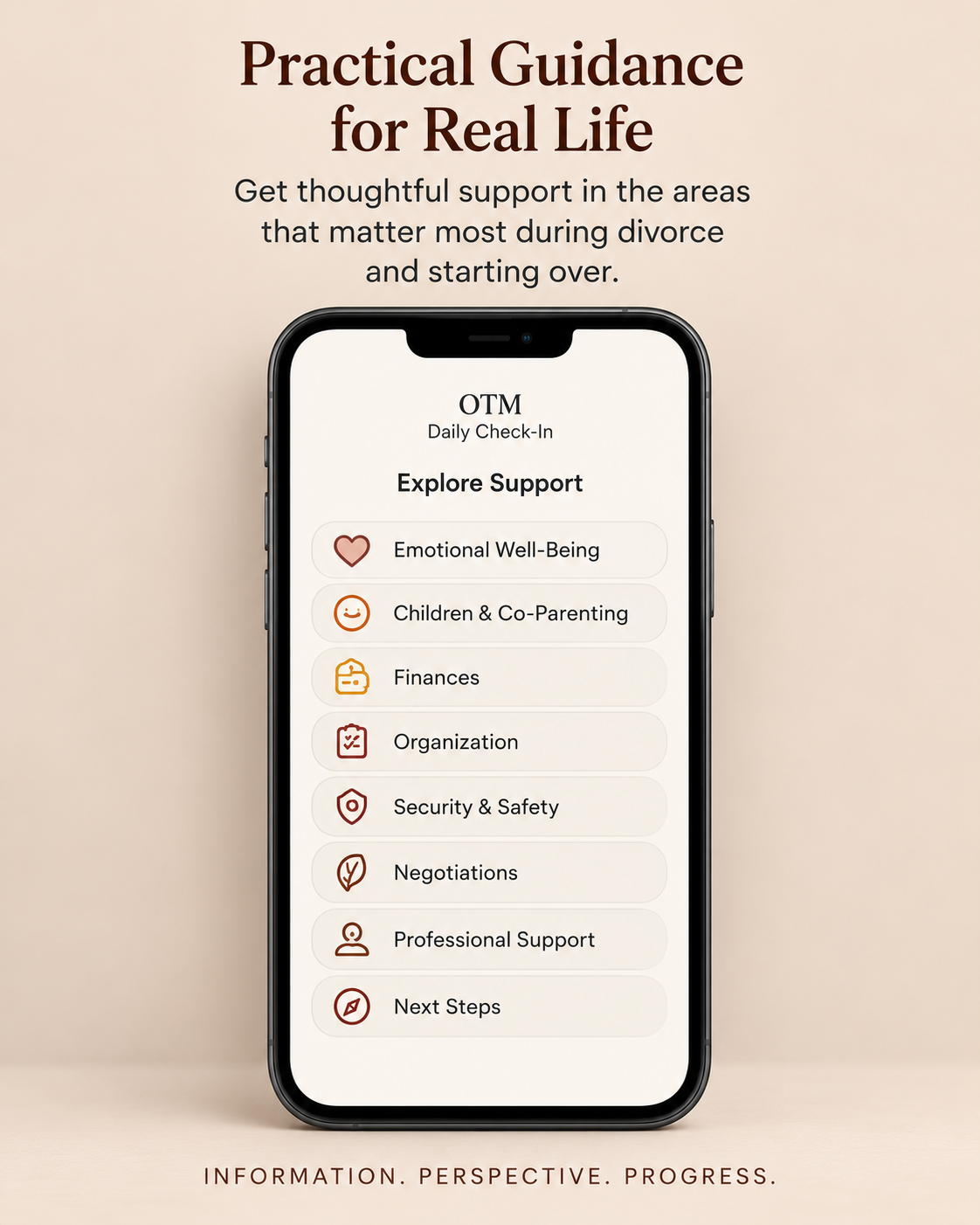 OTM Daily Check-In — Your Daily Divorce Recovery Companion