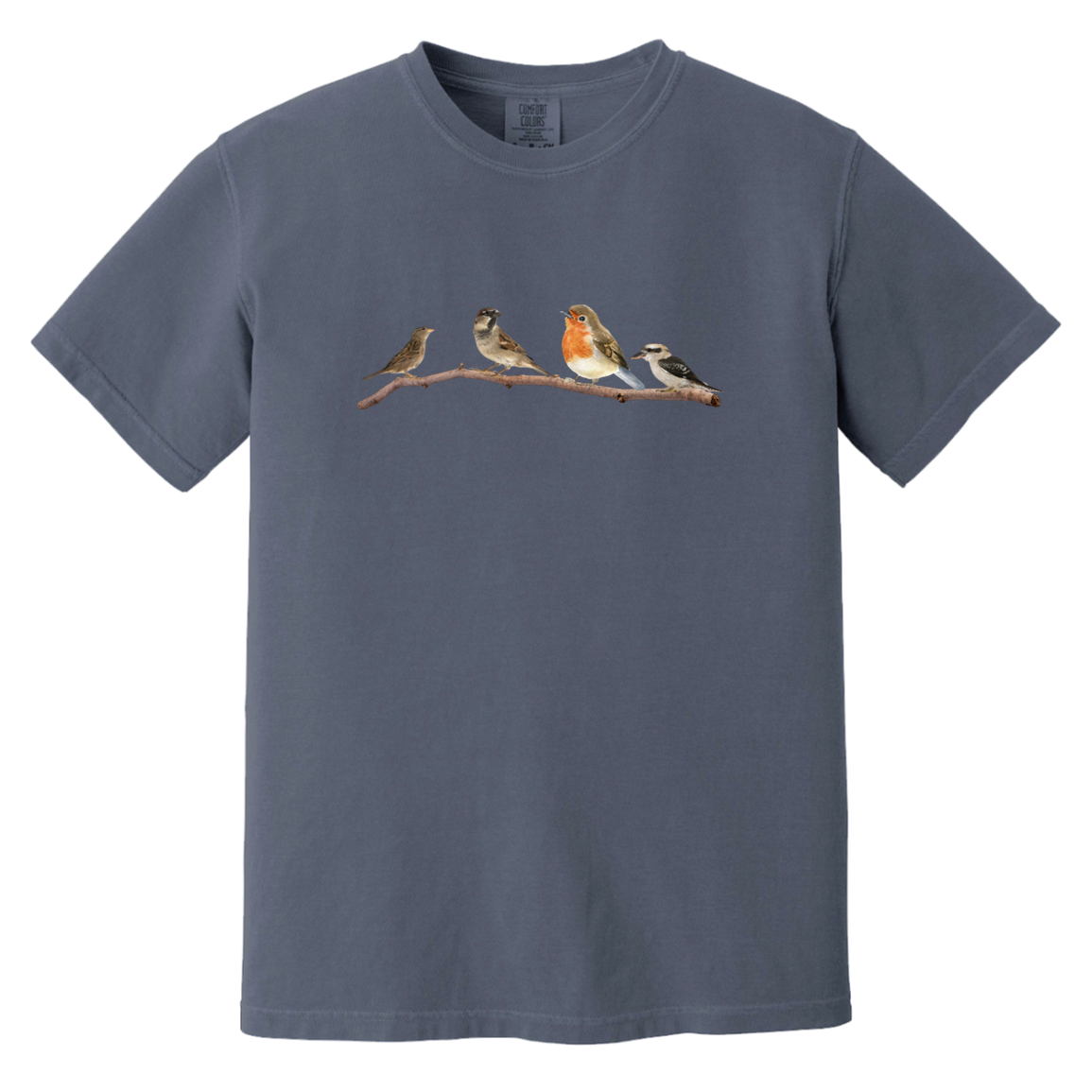 Birds On A Branch Watercolor Garment Dyed Heavyweight Comfort Colors Tshirts Fall Colors