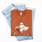 Cute Ghost Fall Tshirt/ Ghost on Bicycle/Soft Comfort Colors Tee/ Many Colors / Bella Canvas
