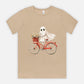 Cute Ghost Fall Tshirt/ Ghost on Bicycle/Soft Comfort Colors Tee/ Many Colors / Bella Canvas