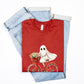 Cute Ghost Fall Tshirt/ Ghost on Bicycle/Soft Comfort Colors Tee/ Many Colors / Bella Canvas