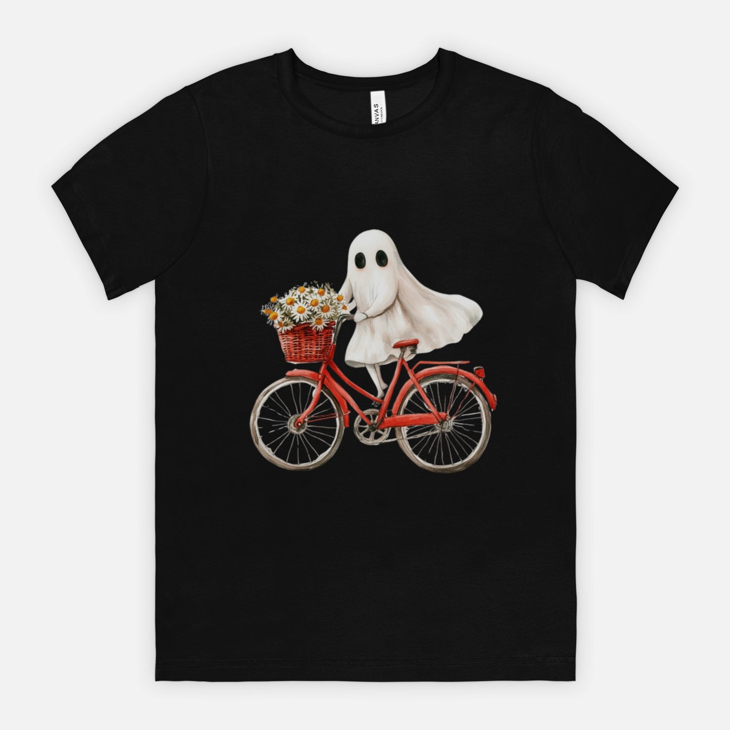 Cute Ghost Fall Tshirt/ Ghost on Bicycle/Soft Comfort Colors Tee/ Many Colors / Bella Canvas