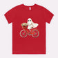 Cute Ghost Fall Tshirt/ Ghost on Bicycle/Soft Comfort Colors Tee/ Many Colors / Bella Canvas
