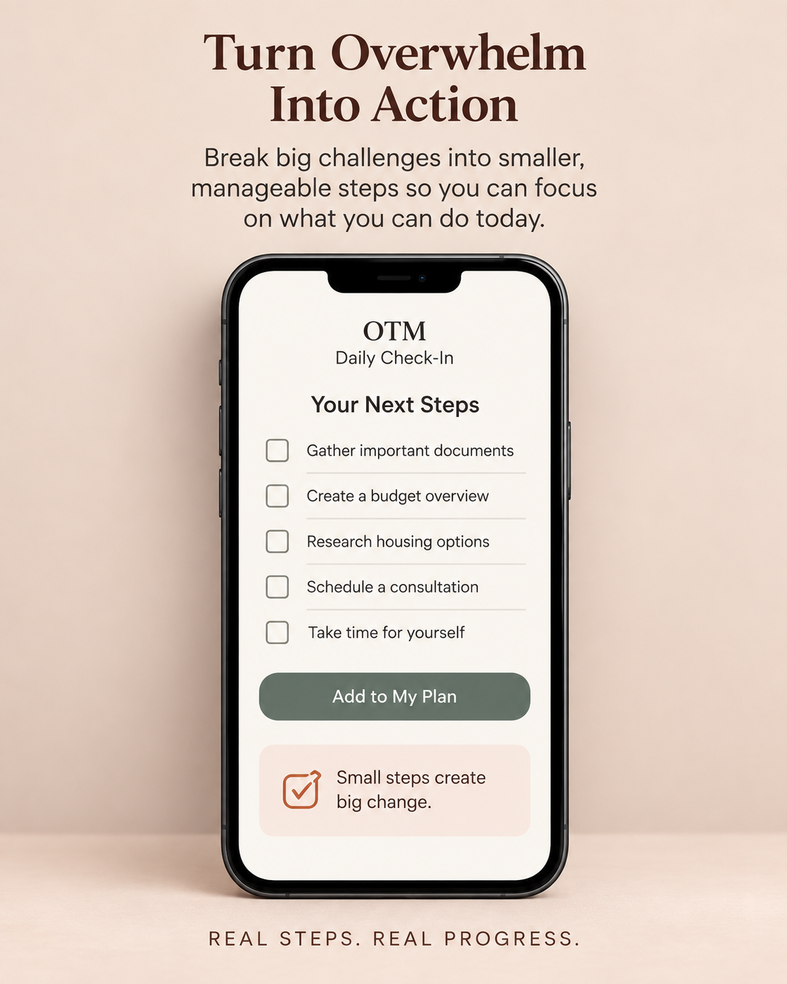OTM Daily Check-In — Your Daily Divorce Recovery Companion