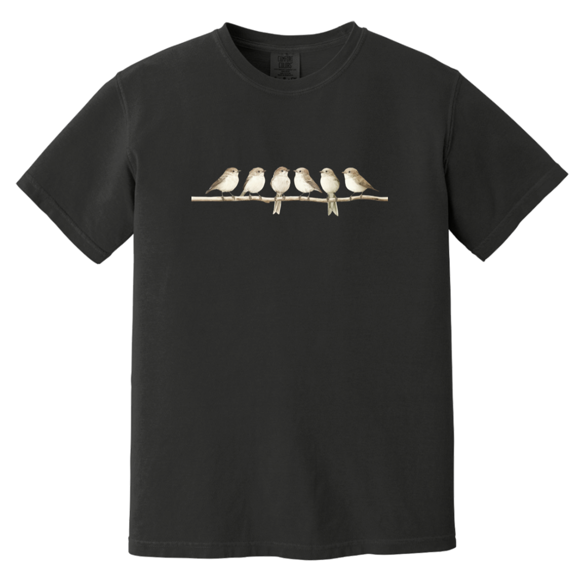 Cute Neutral Birds on Branch Fall Heavyweight Garment-Dyed Comfort Colors T-Shirt