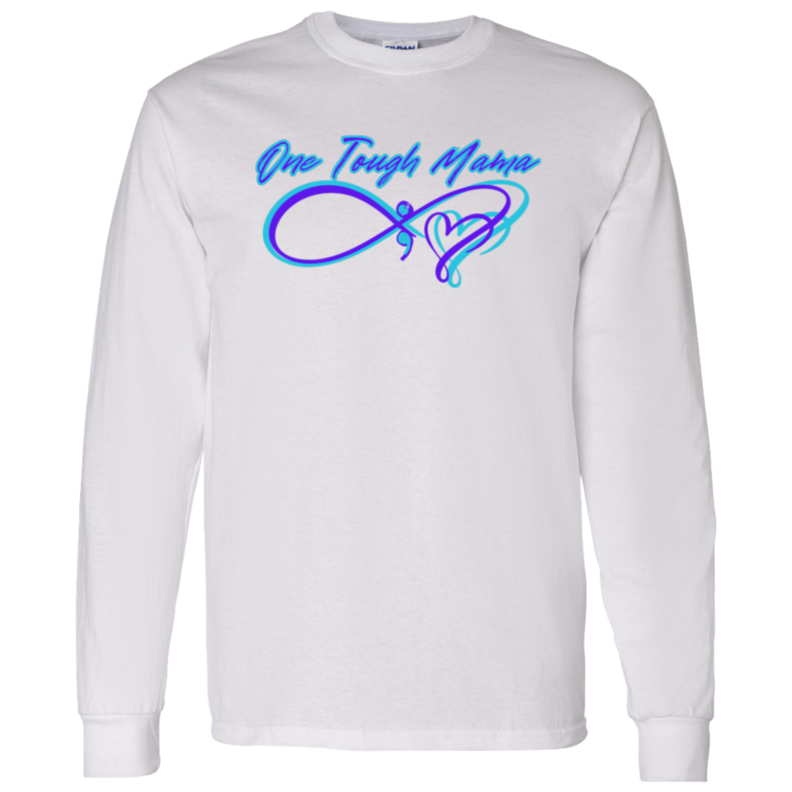 ONE TOUGH MAMA NEON BLUE LOGO SOFT L/S TSHIRT