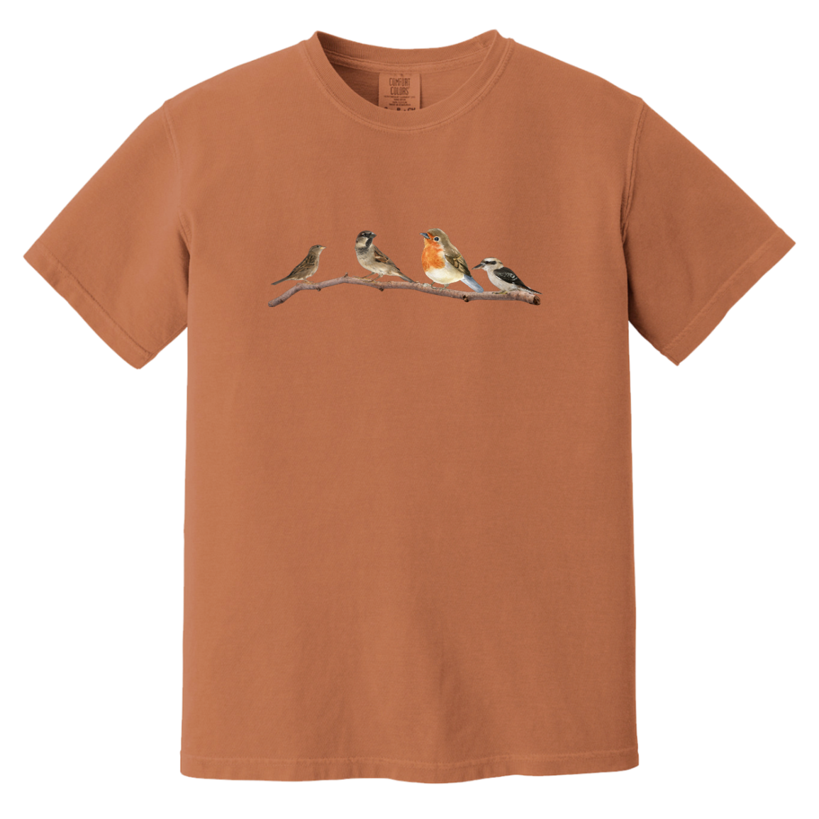 Birds On A Branch Watercolor Garment Dyed Heavyweight Comfort Colors Tshirts Fall Colors