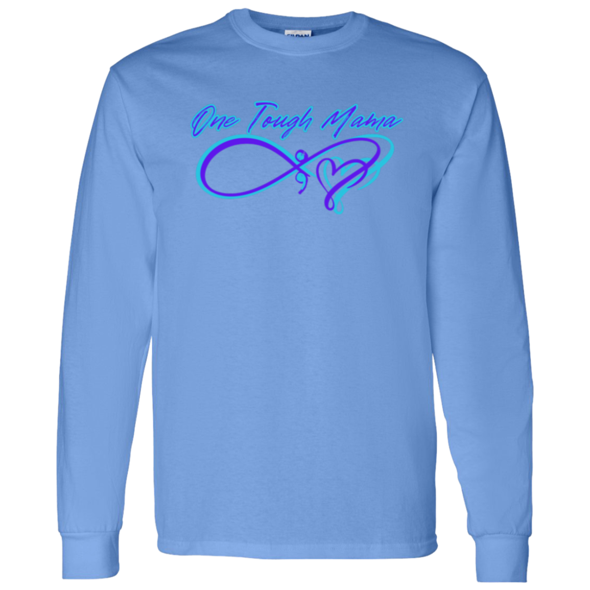 ONE TOUGH MAMA NEON BLUE LOGO SOFT L/S TSHIRT