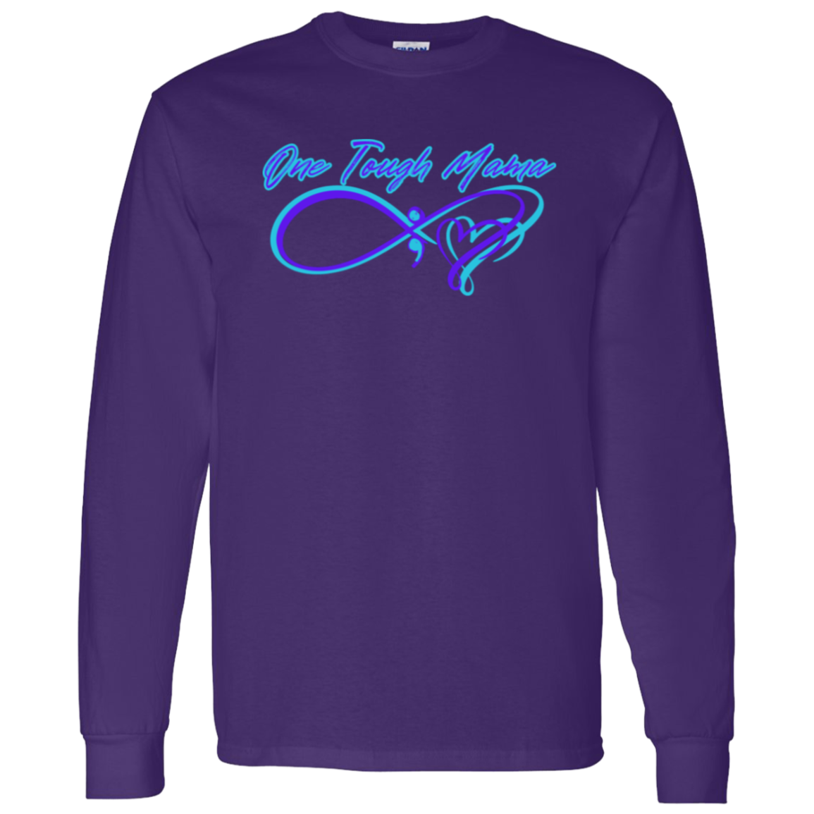 ONE TOUGH MAMA NEON BLUE LOGO SOFT L/S TSHIRT