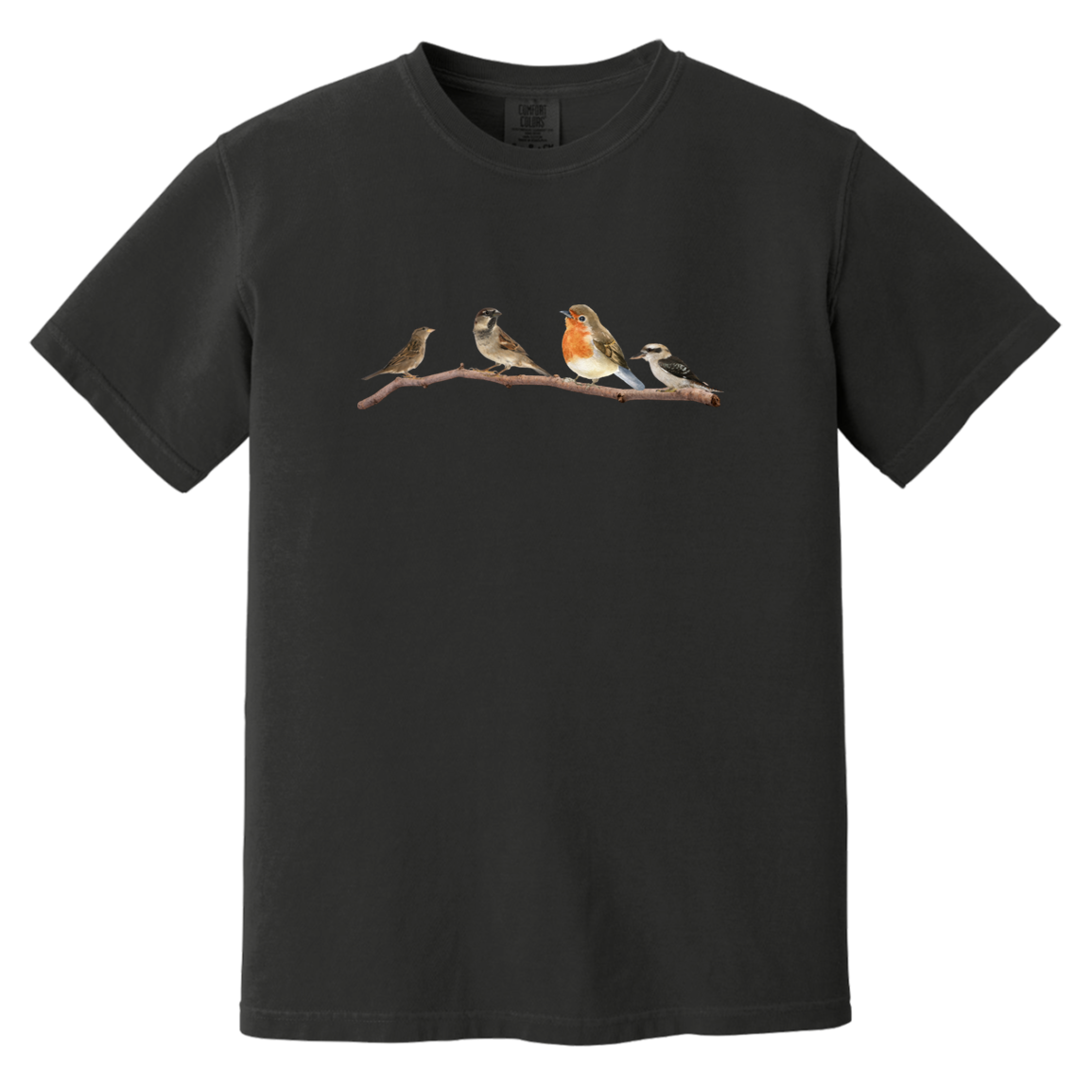 Birds On A Branch Watercolor Garment Dyed Heavyweight Comfort Colors Tshirts Fall Colors