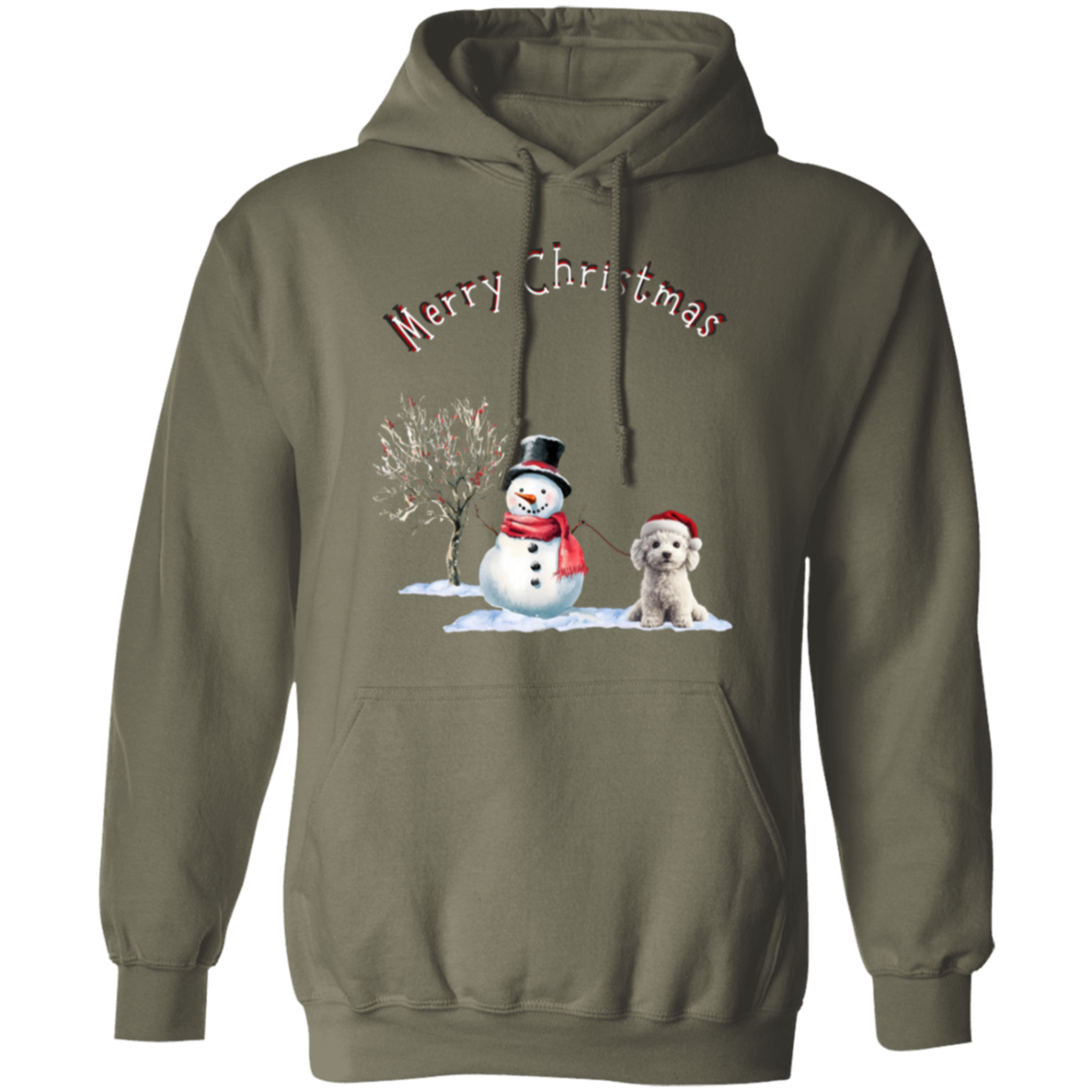 Merry Christmas Jolly Snowman Walking Dog Cozy Ladies Hoodie Choose your color
