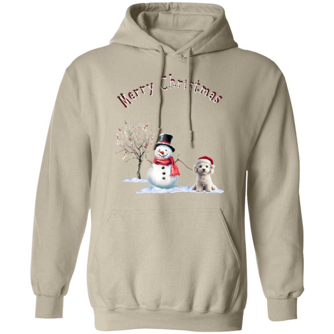 Merry Christmas Jolly Snowman Walking Dog Cozy Ladies Hoodie Choose your color