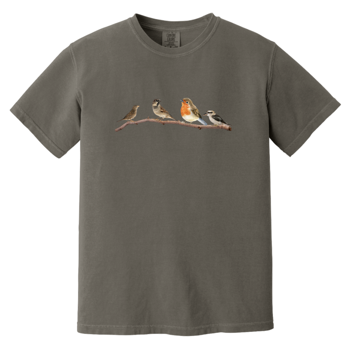 Birds On A Branch Watercolor Garment Dyed Heavyweight Comfort Colors Tshirts Fall Colors
