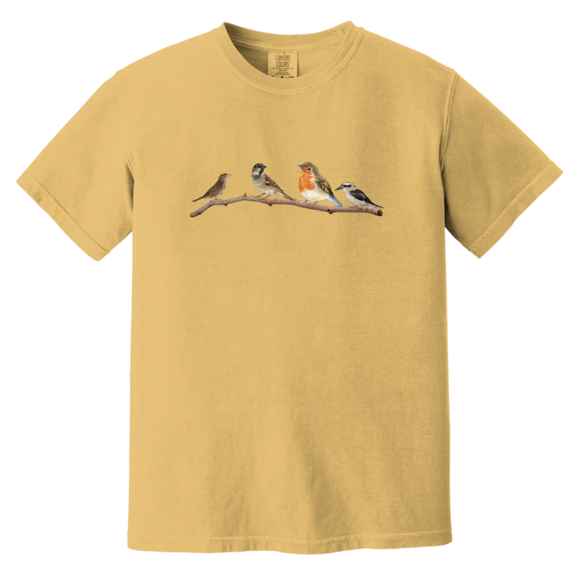 Birds On A Branch Watercolor Garment Dyed Heavyweight Comfort Colors Tshirts Fall Colors