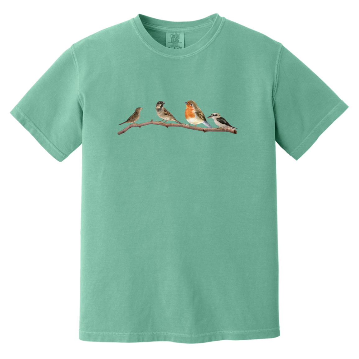 Birds On A Branch Watercolor Garment Dyed Heavyweight Comfort Colors Tshirts Fall Colors