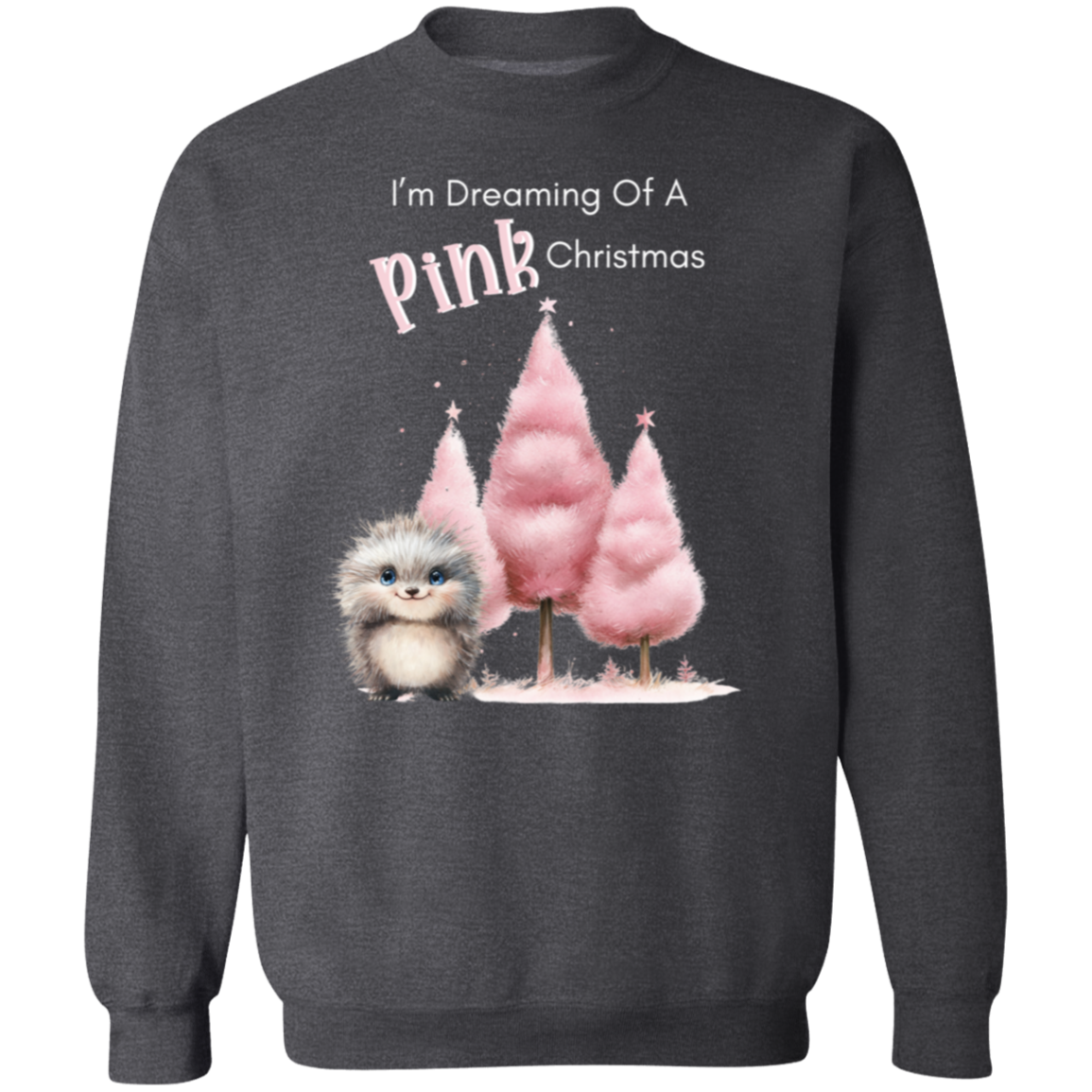 Dreaming Of A Pink Christmas, Porcupine, Ladies Soft Pullover Sweatshirt