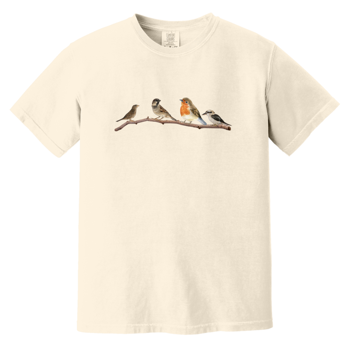 Birds On A Branch Watercolor Garment Dyed Heavyweight Comfort Colors Tshirts Fall Colors