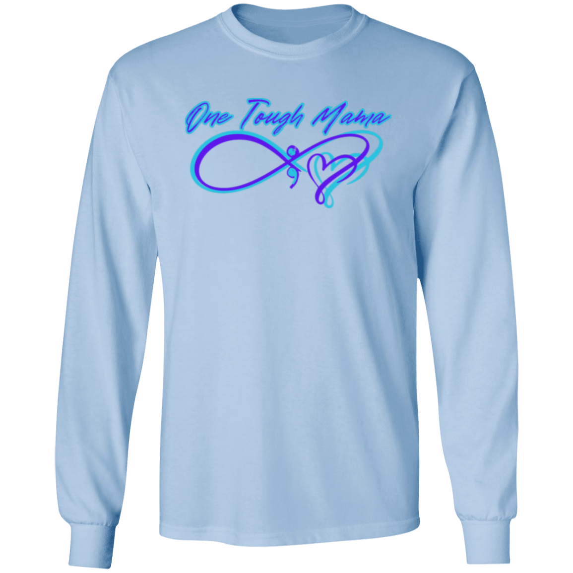 ONE TOUGH MAMA NEON BLUE LOGO SOFT L/S TSHIRT