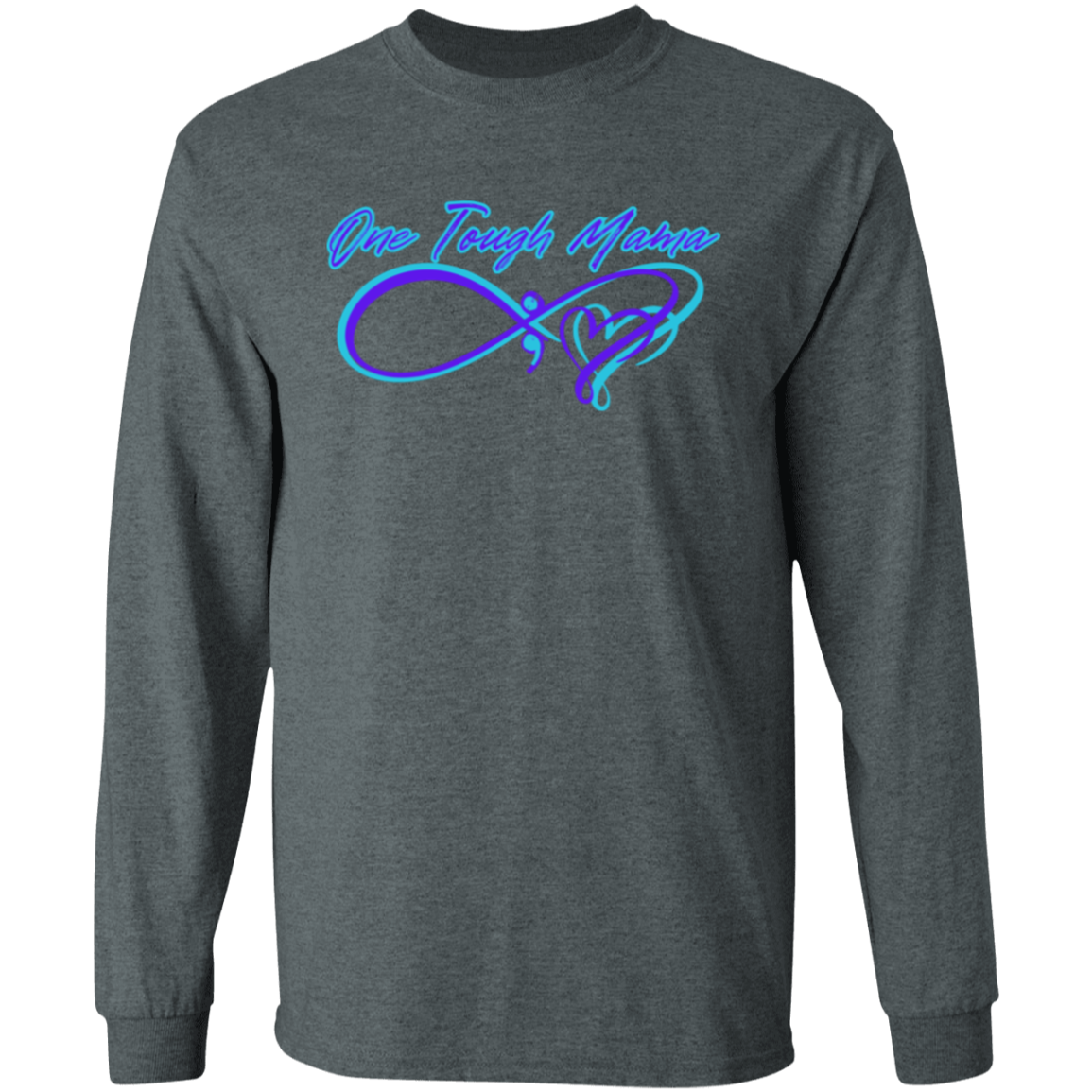 ONE TOUGH MAMA NEON BLUE LOGO SOFT L/S TSHIRT
