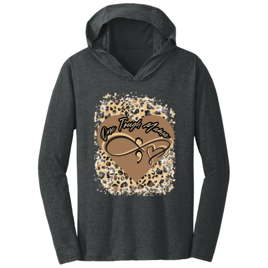 ONE TOUGH MAMA LEAPORD PRINT SOFT L/S HOODED LADIES TEE