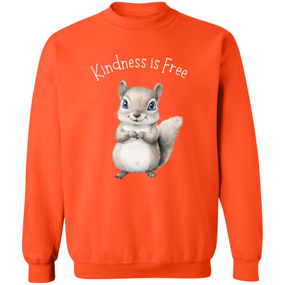 Kindness is Free, Cute Squirrel Animal Lover, Cozy Pullover Sweatshirt, Many Colors