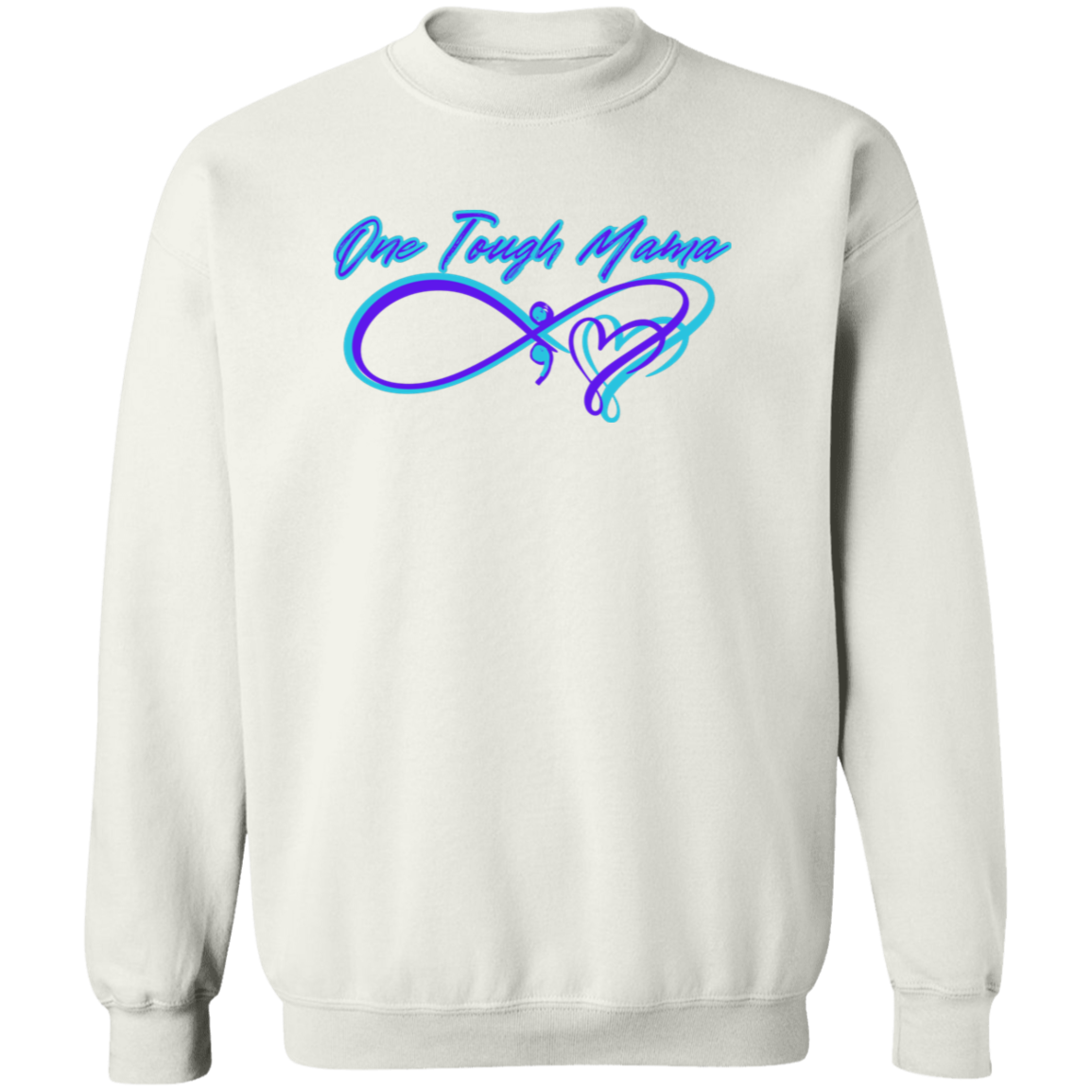 ONE TOUGH MAMA NEON BLUE LOGO LADIES SOFT SWEATSHIRT