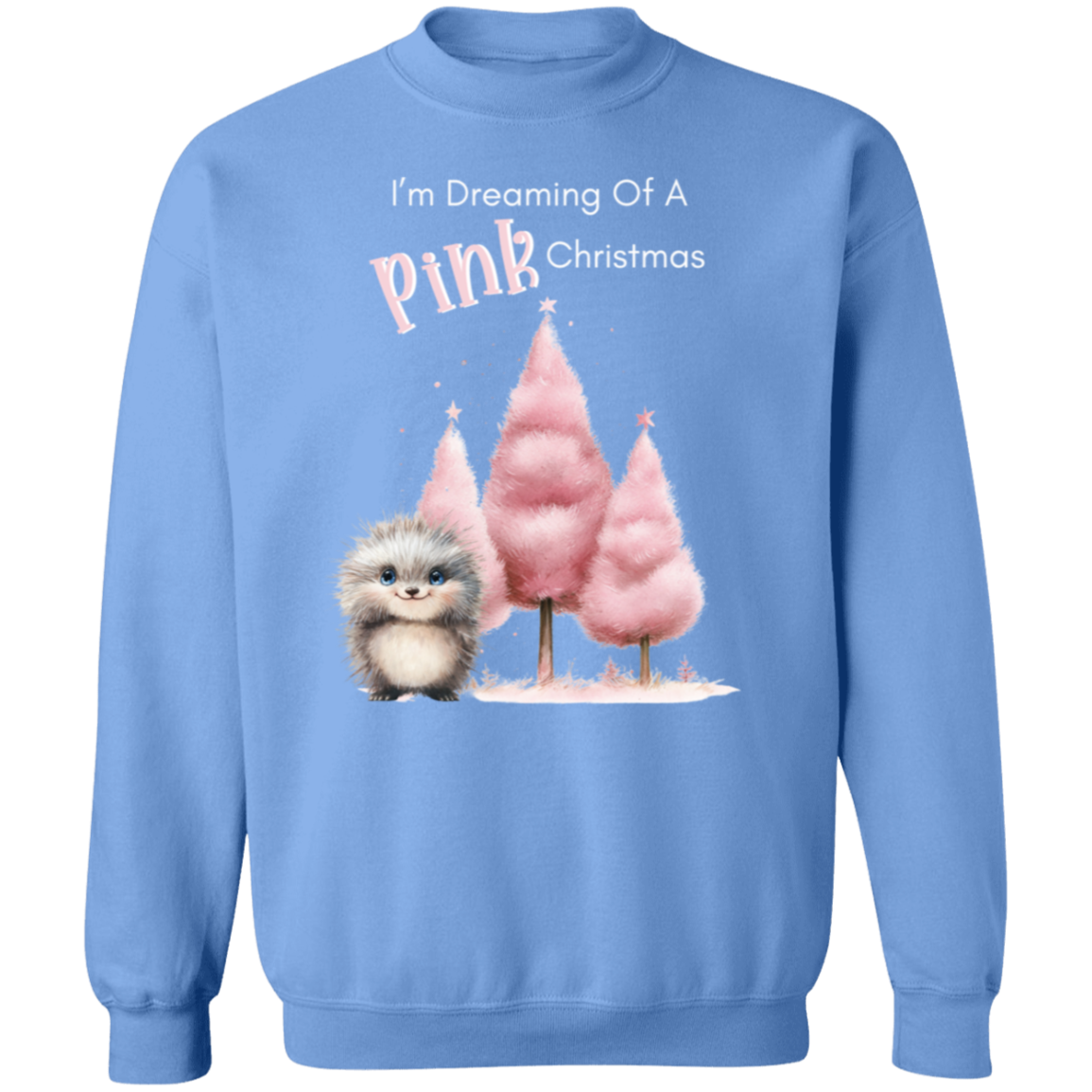 Dreaming Of A Pink Christmas, Porcupine, Ladies Soft Pullover Sweatshirt