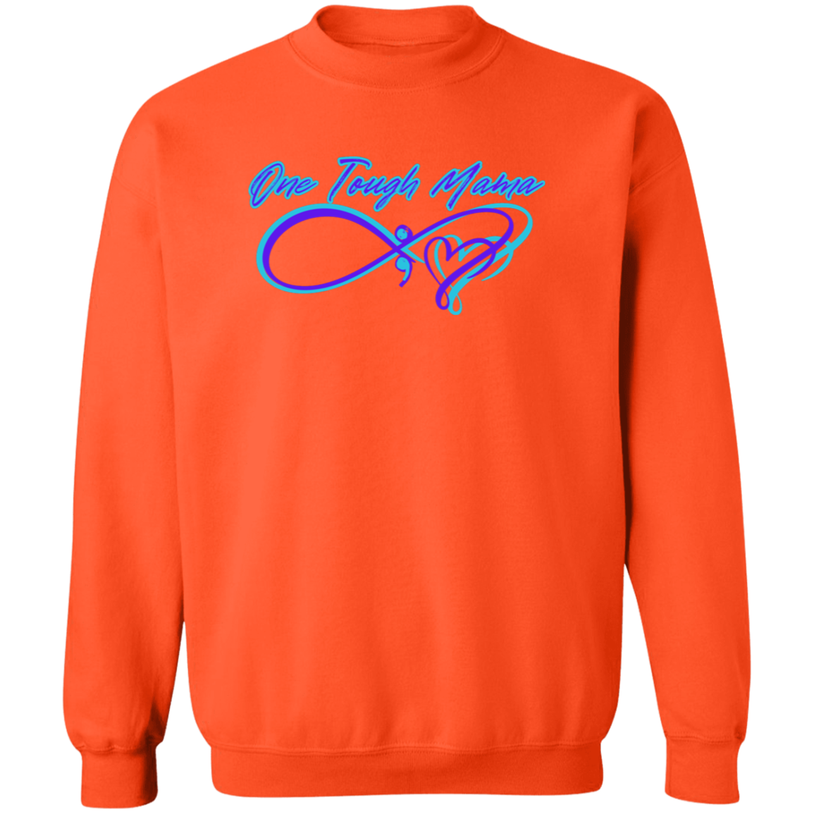 ONE TOUGH MAMA NEON BLUE LOGO LADIES SOFT SWEATSHIRT