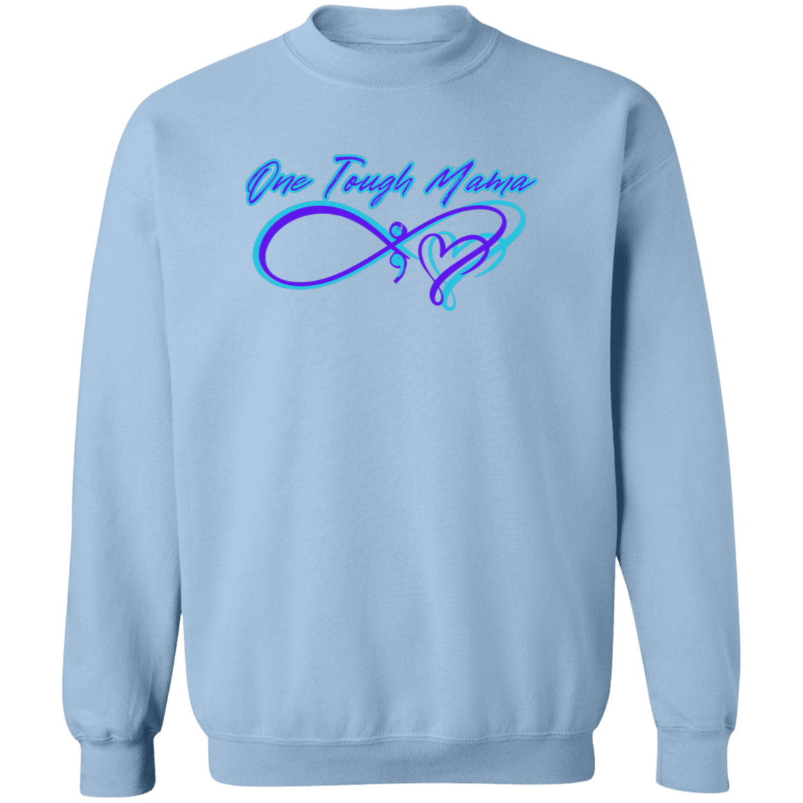 ONE TOUGH MAMA NEON BLUE LOGO LADIES SOFT SWEATSHIRT