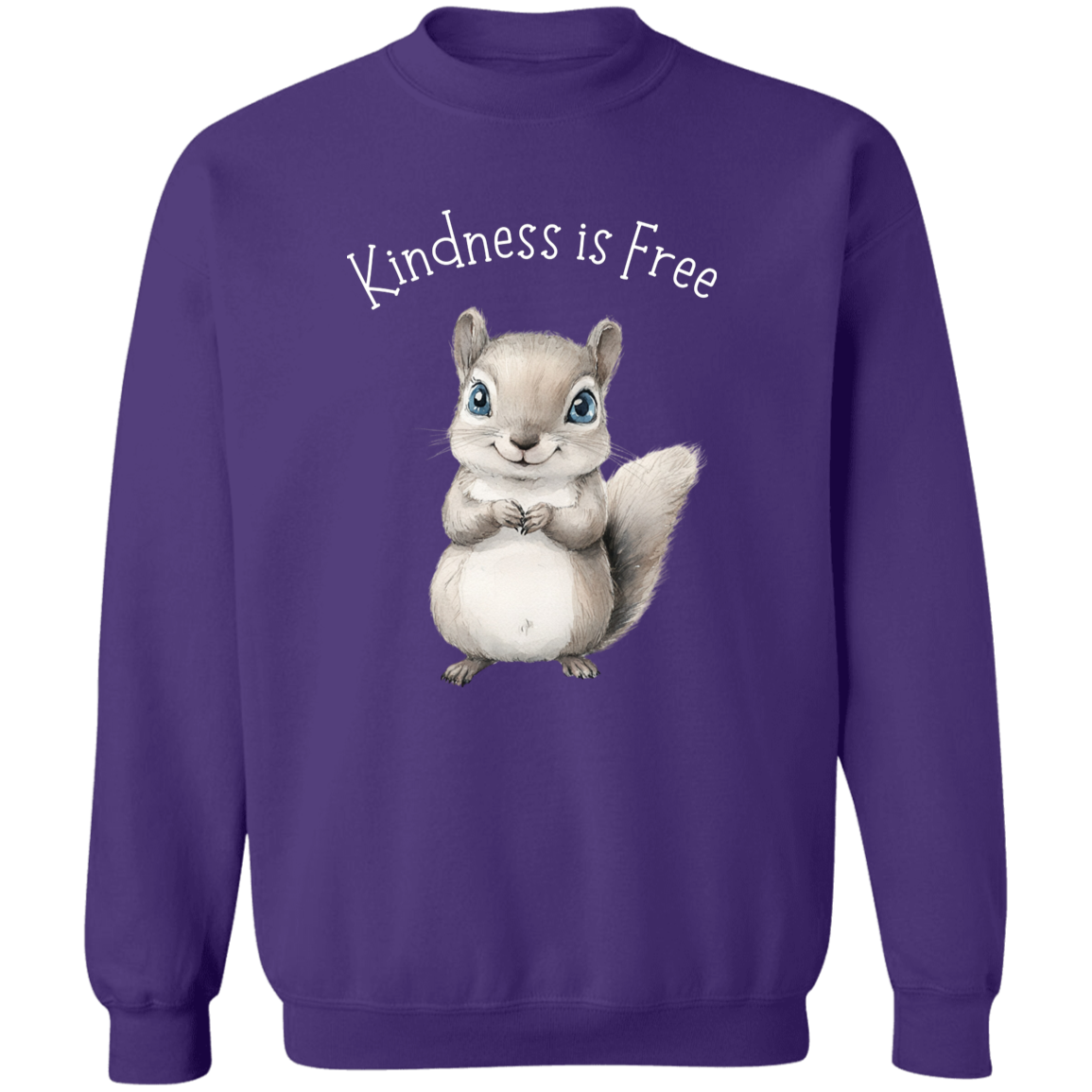 Kindness is Free, Cute Squirrel Animal Lover, Cozy Pullover Sweatshirt, Many Colors