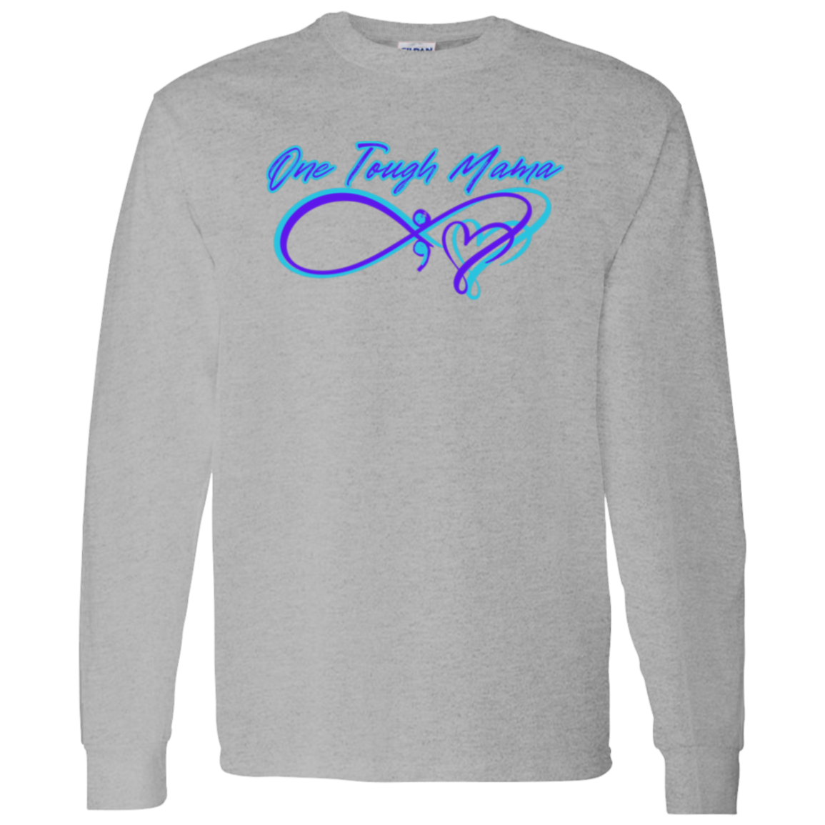 ONE TOUGH MAMA NEON BLUE LOGO SOFT L/S TSHIRT