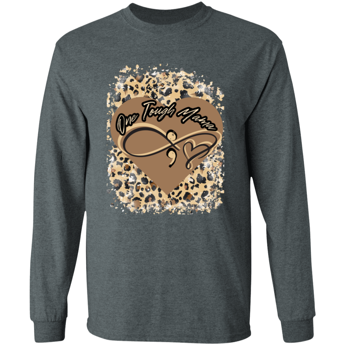 ONE TOUGH MAMA LEAPORD PRINT LADIES L/S TSHIRT