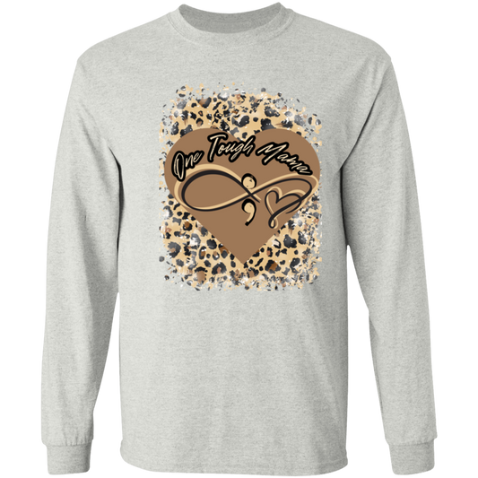 ONE TOUGH MAMA LEAPORD PRINT LADIES L/S TSHIRT