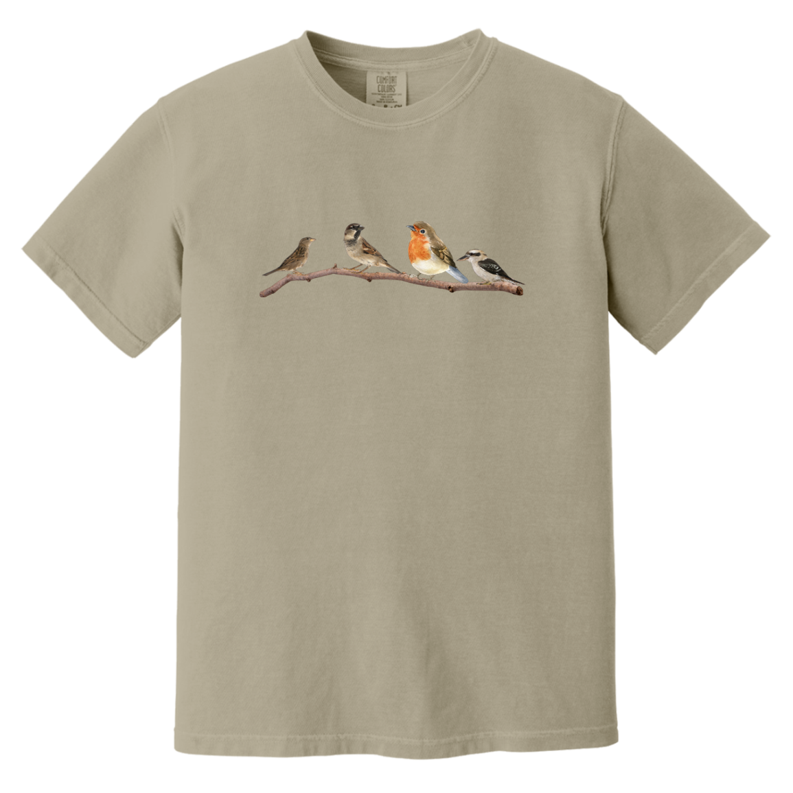 Birds On A Branch Watercolor Garment Dyed Heavyweight Comfort Colors Tshirts Fall Colors