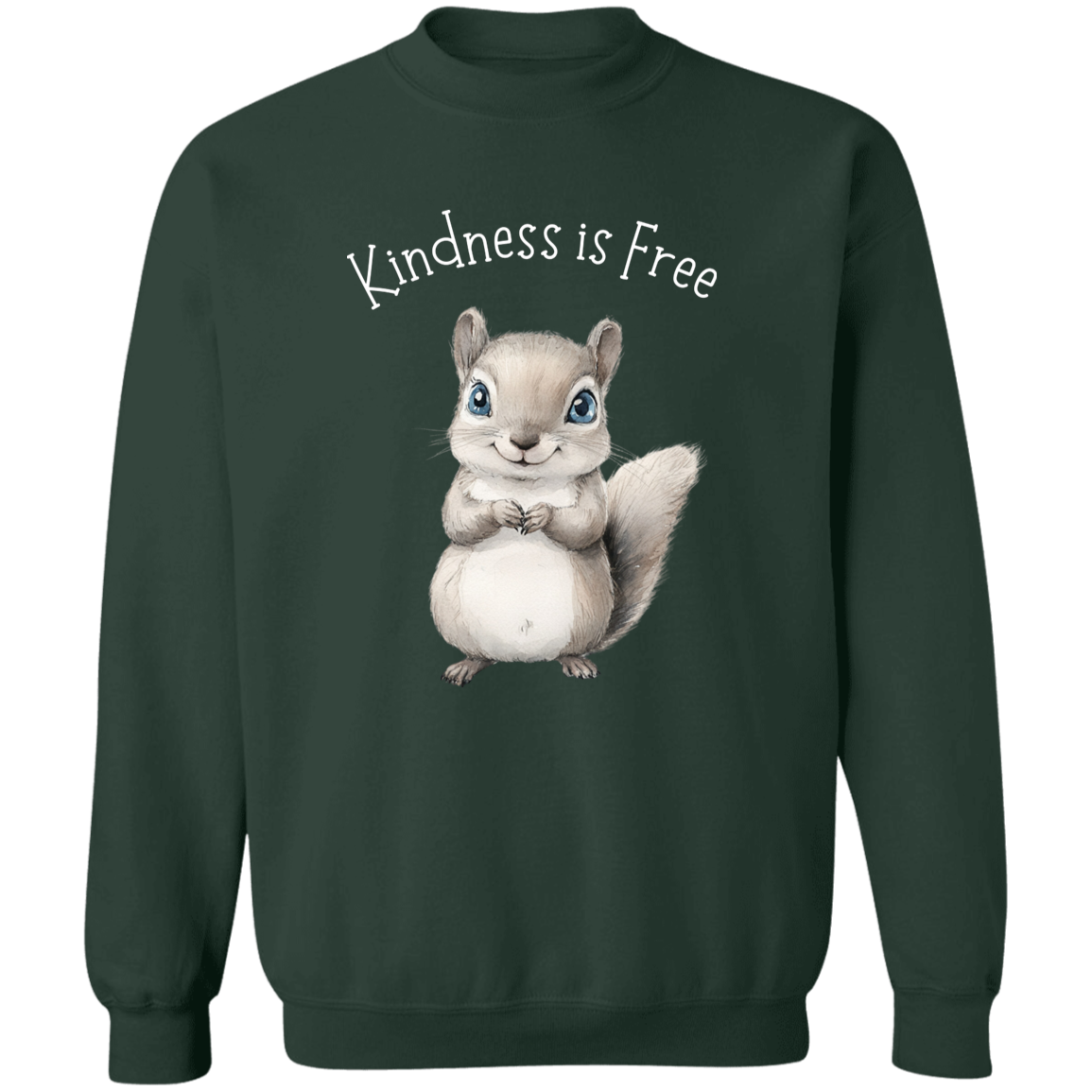 Kindness is Free, Cute Squirrel Animal Lover, Cozy Pullover Sweatshirt, Many Colors