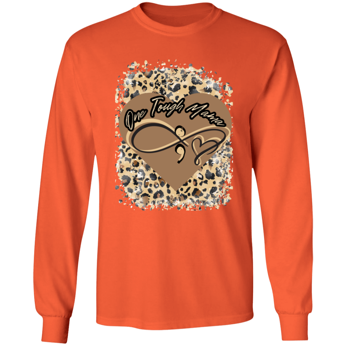 ONE TOUGH MAMA LEAPORD PRINT LADIES L/S TSHIRT