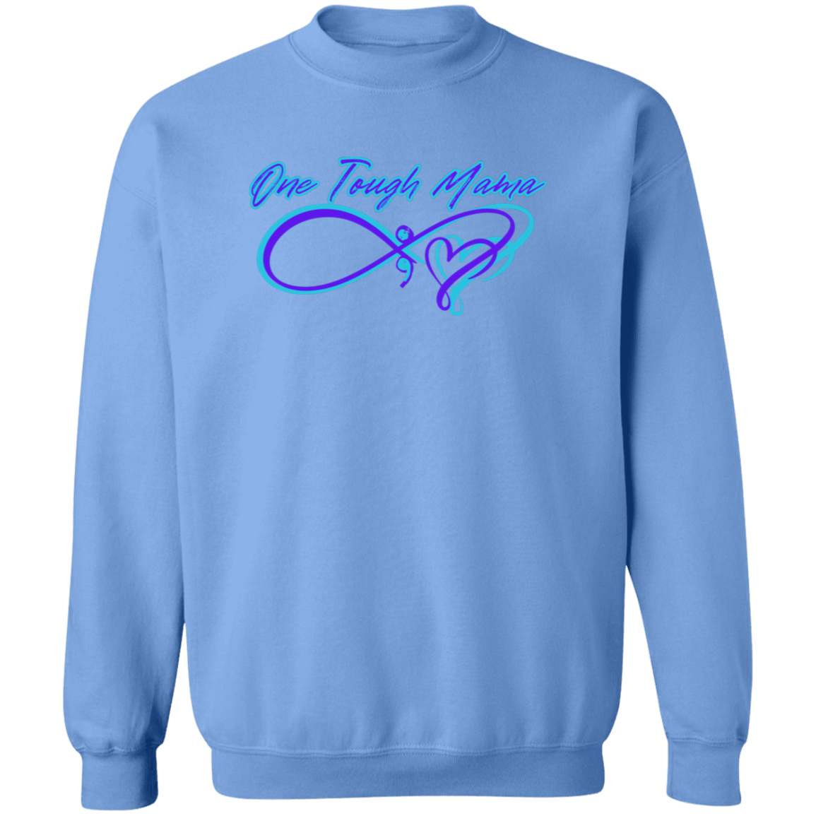 ONE TOUGH MAMA NEON BLUE LOGO LADIES SOFT SWEATSHIRT