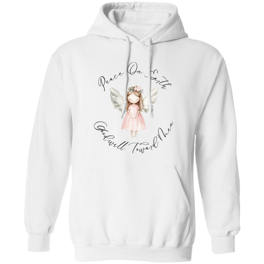 Goodwill Toward Men Peace On Earth, Sweet Angel Ladied Cozy Hoodie
