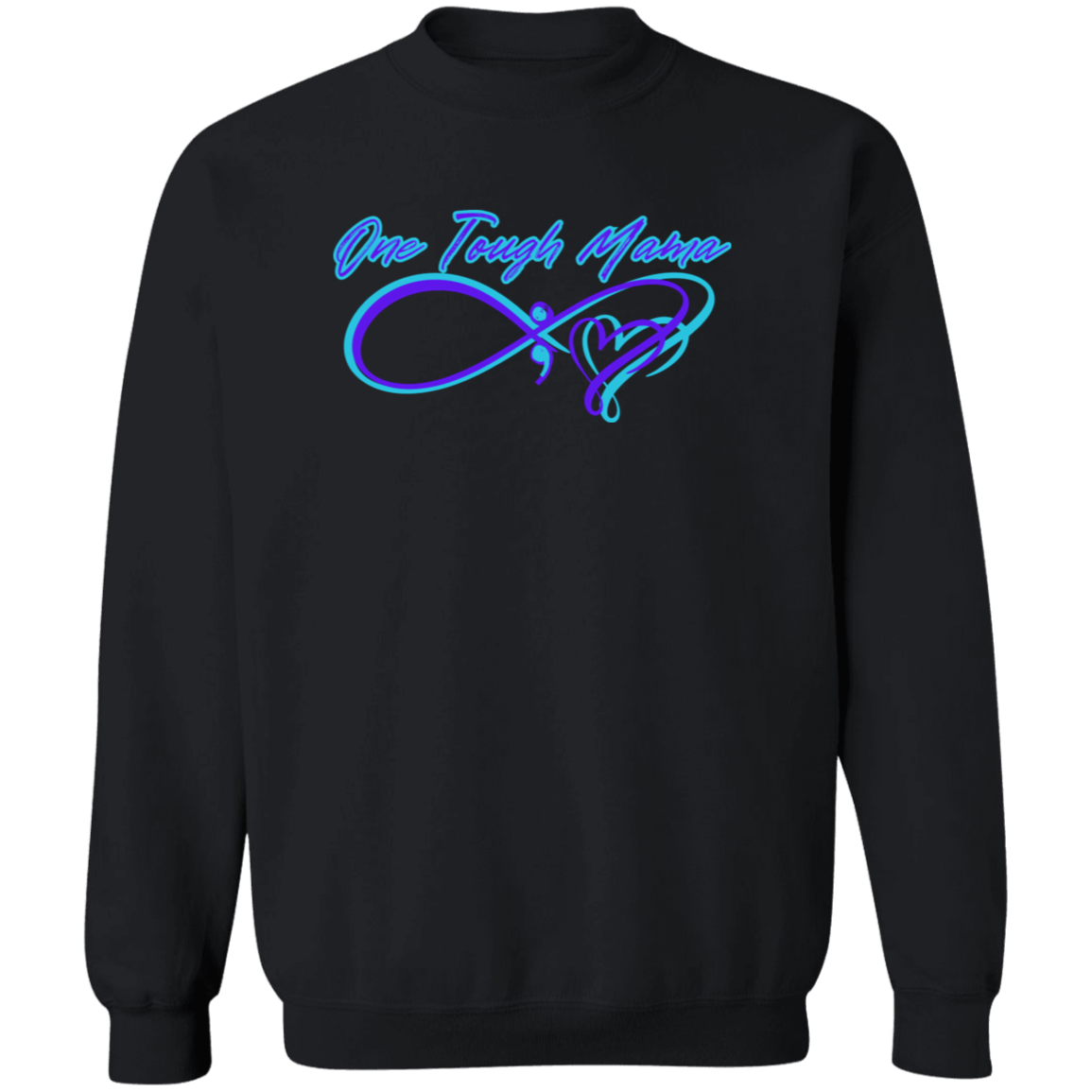 ONE TOUGH MAMA NEON BLUE LOGO LADIES SOFT SWEATSHIRT