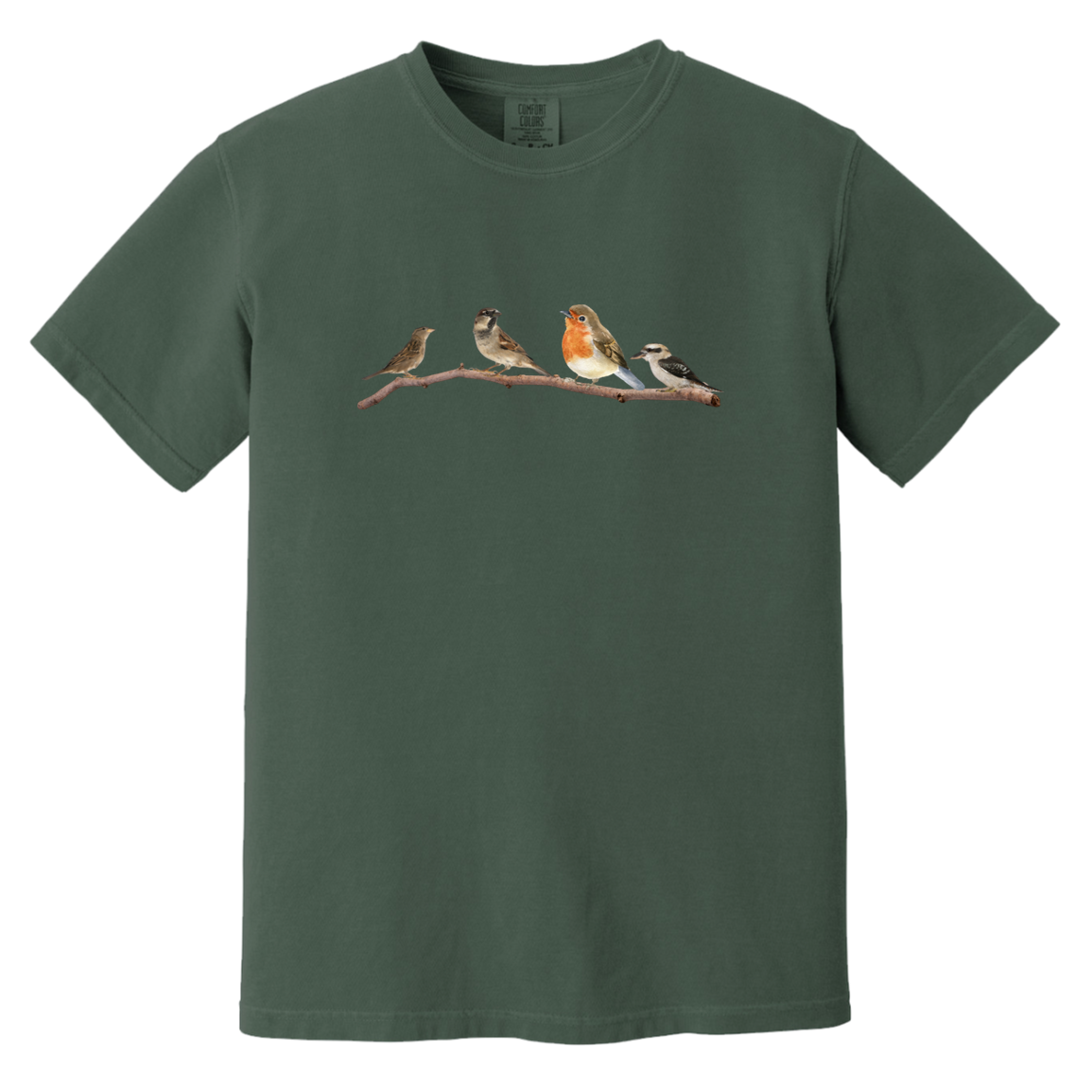 Birds On A Branch Watercolor Garment Dyed Heavyweight Comfort Colors Tshirts Fall Colors