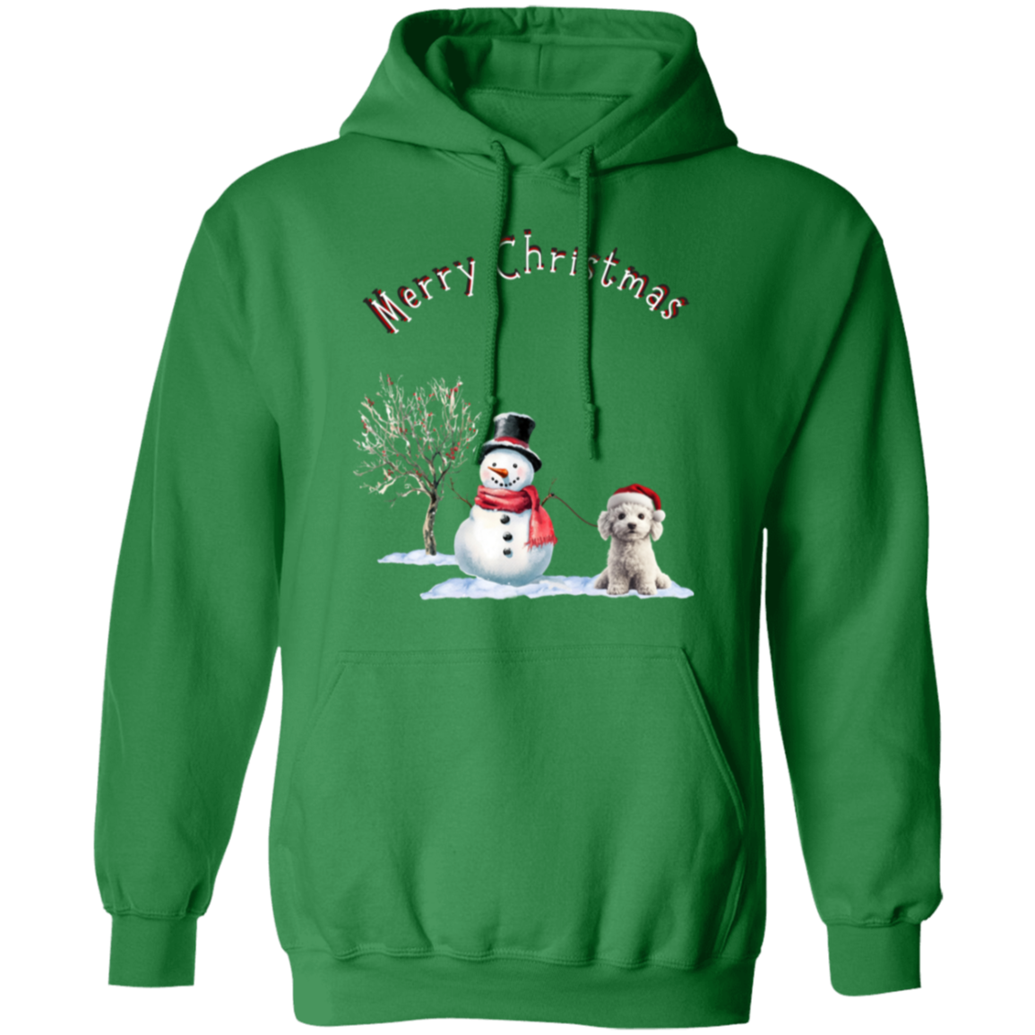 Merry Christmas Jolly Snowman Walking Dog Cozy Ladies Hoodie Choose your color