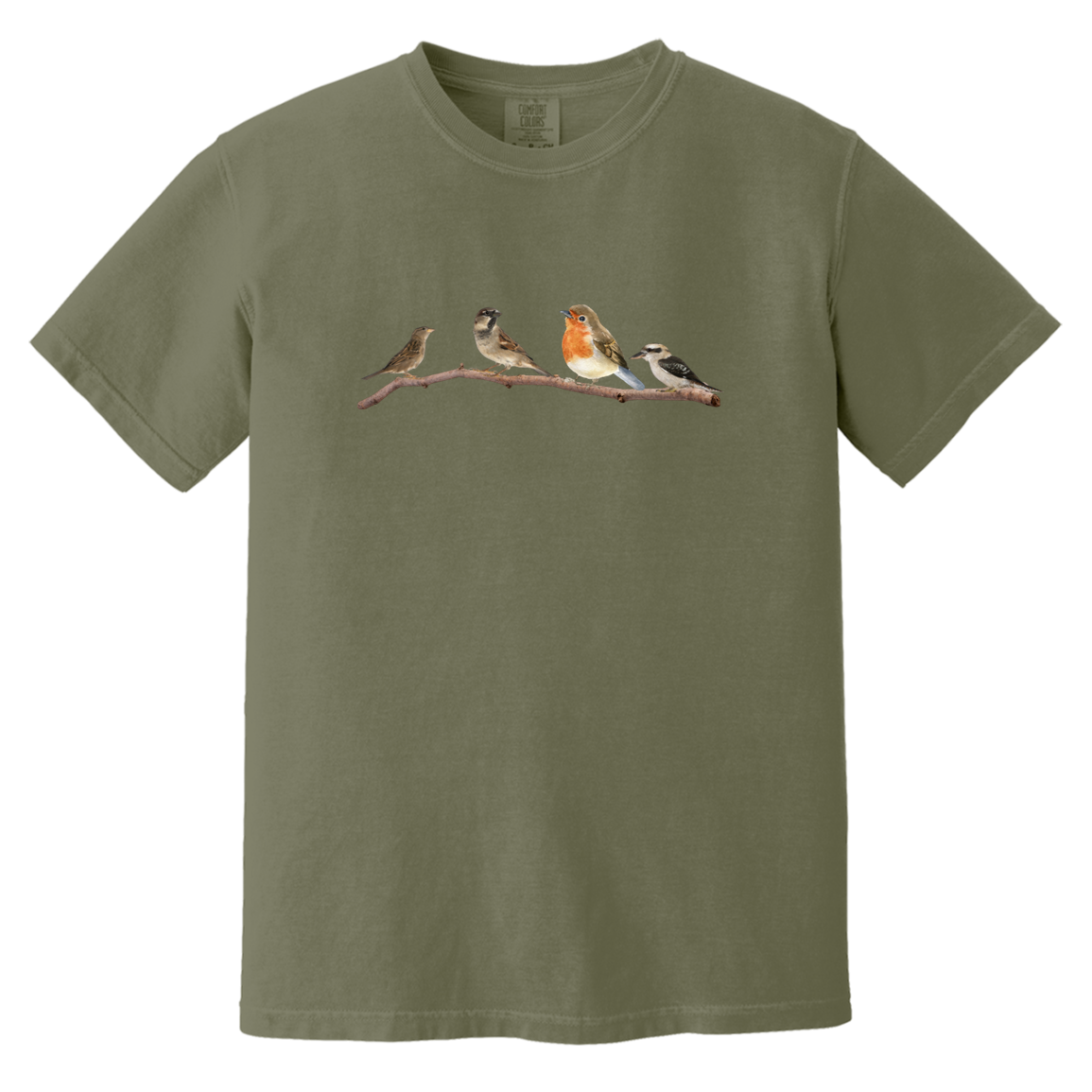 Birds On A Branch Watercolor Garment Dyed Heavyweight Comfort Colors Tshirts Fall Colors