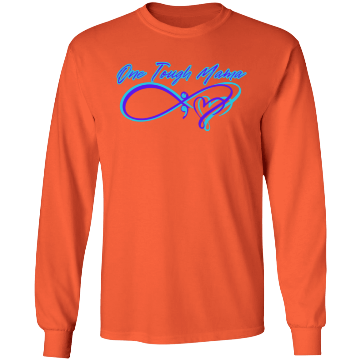 ONE TOUGH MAMA NEON BLUE LOGO SOFT L/S TSHIRT