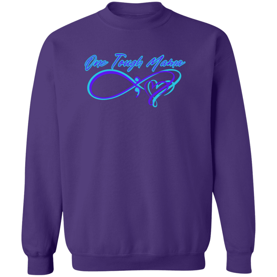 ONE TOUGH MAMA NEON BLUE LOGO LADIES SOFT SWEATSHIRT