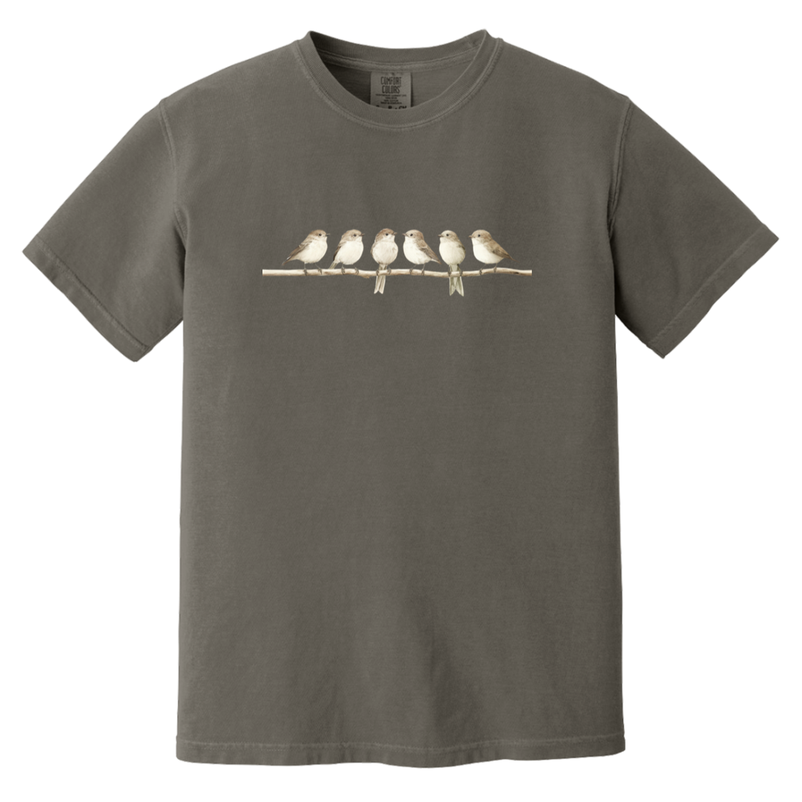 Cute Neutral Birds on Branch Fall Heavyweight Garment-Dyed Comfort Colors T-Shirt