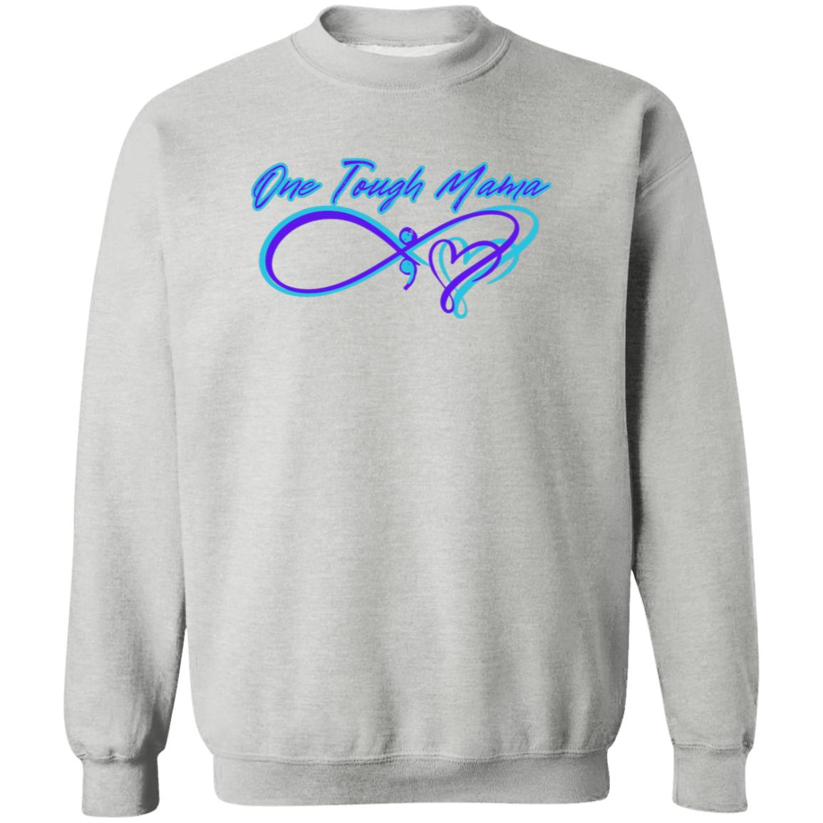 ONE TOUGH MAMA NEON BLUE LOGO LADIES SOFT SWEATSHIRT