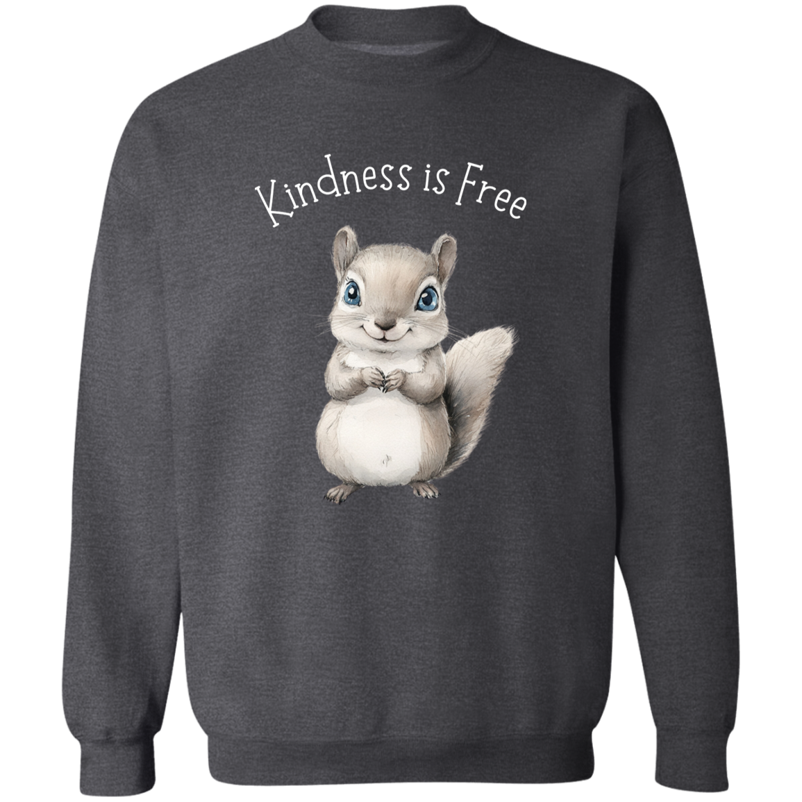 Kindness is Free, Cute Squirrel Animal Lover, Cozy Pullover Sweatshirt, Many Colors