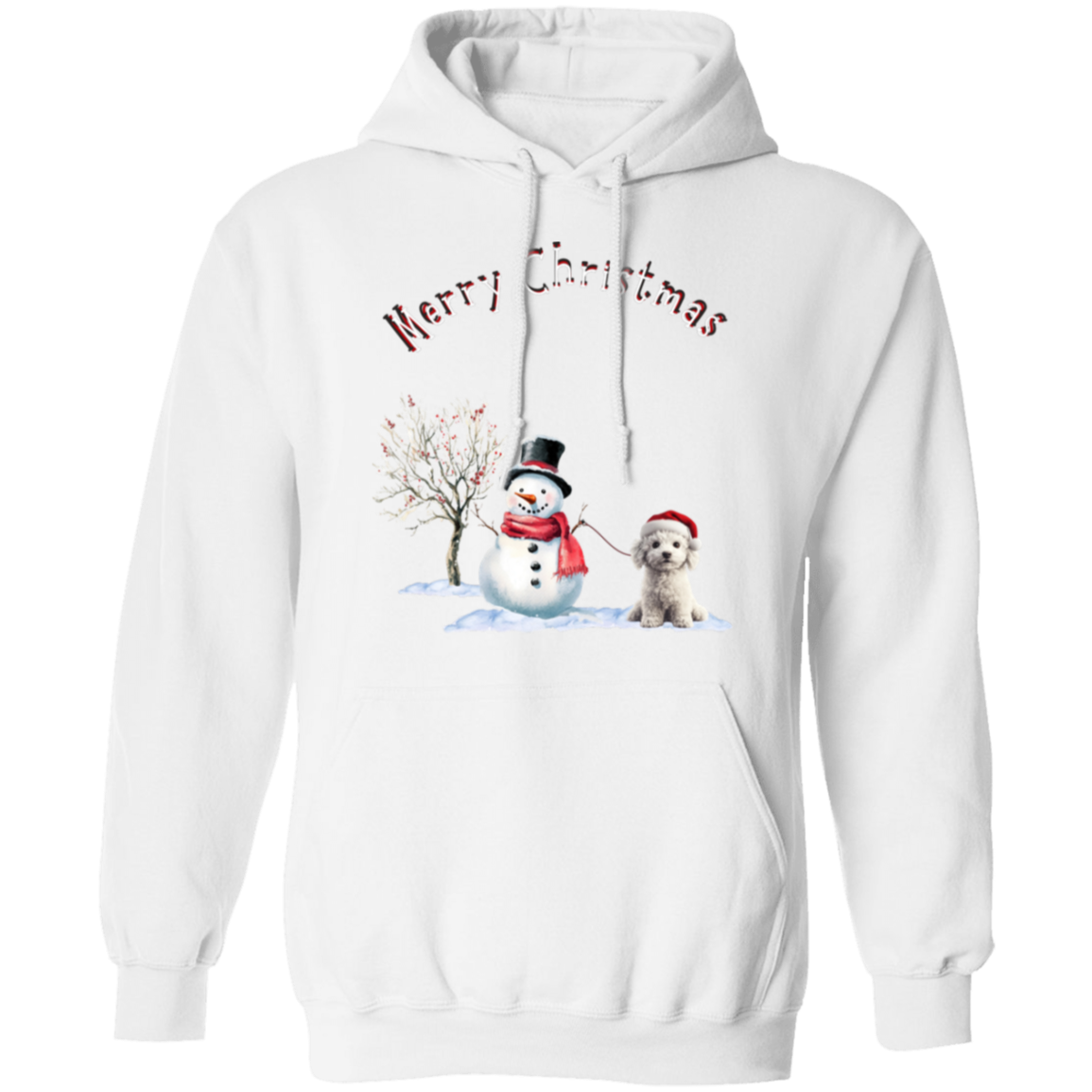 Merry Christmas Jolly Snowman Walking Dog Cozy Ladies Hoodie Choose your color