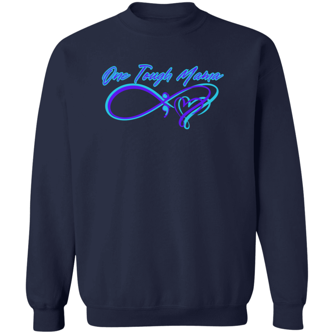ONE TOUGH MAMA NEON BLUE LOGO LADIES SOFT SWEATSHIRT