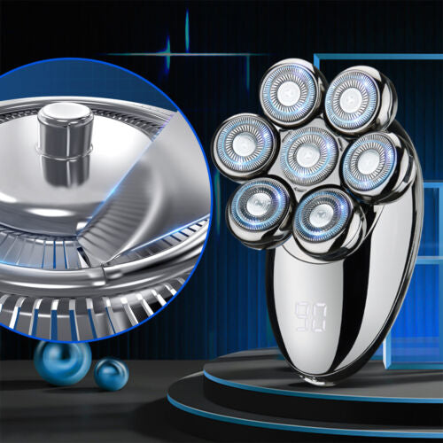 7 HEAD ROTARY ELECTRIC SHAVER WITH DIGITAL DISPLAY
